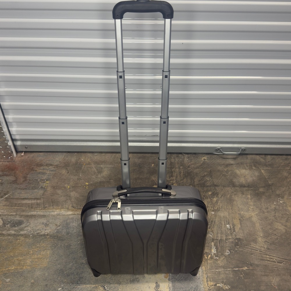 Brookstone Dash 2.0 Hardside Underseat Spinner Luggage Silver Rolling Briefcase - Picture 11 of 11